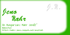 jeno mahr business card